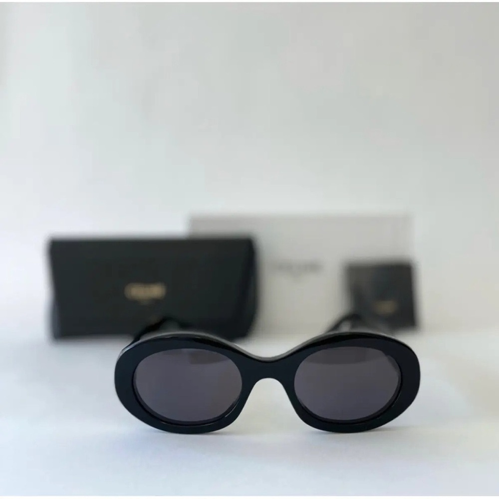 Celine Black Oval Sunglasses